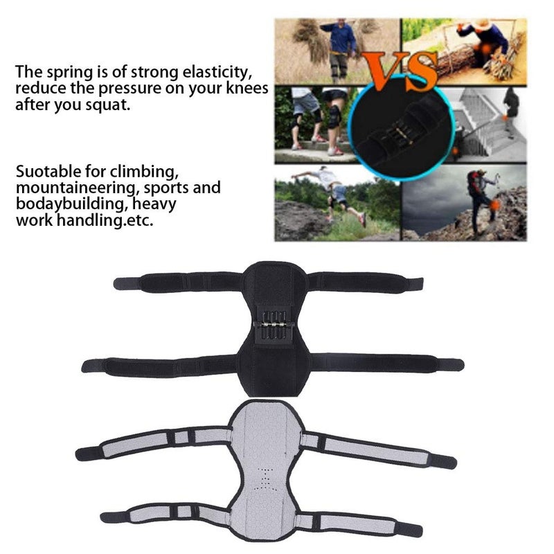 woobles Power Knee Stabilizer Pads Spring Brace Pair Powerful Joint Support Lift Pad Knee Boosters Support Brace, 1pc Adjustable Patella Boosters Equipment Spring Lift Ergonomic Knee Sleeve Pads for Mountaineering Squat Joint Pain Arthritis Ligament Injury Meniscus - Image 3